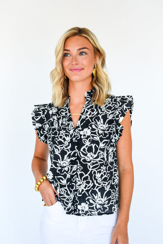Continue To Blossom Button Up Top