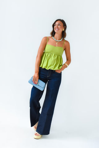 Mid Rise Dark Wash Wide Leg Jeans
