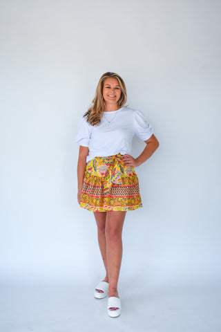 Riding Waves Flared Mini Skirt