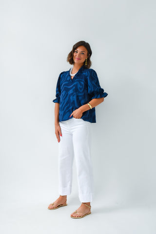 Ruffle And Roar Textured Top