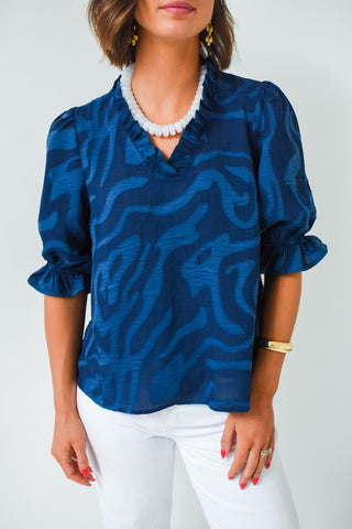 Ruffle And Roar Textured Top