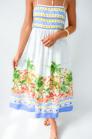 Totally Tropic Printed Midi Dress