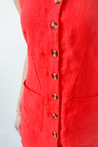 Cherry On Top Linen Dress