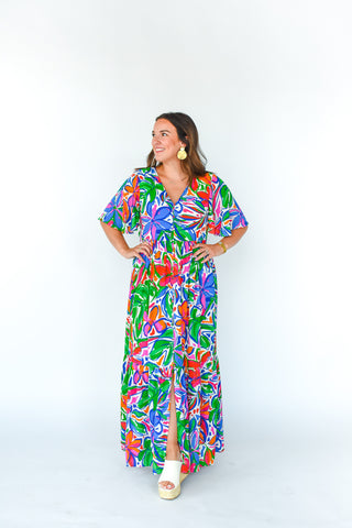Paradise Falls Button Down Flutter Dress