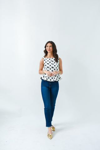 Spotted In Style Peplum Top