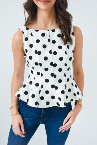 Spotted In Style Peplum Top
