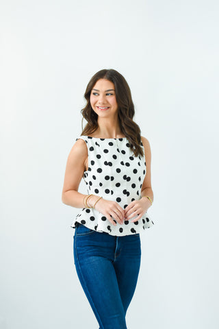 Spotted In Style Peplum Top