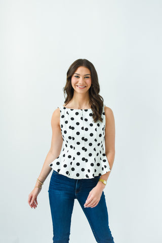 Spotted In Style Peplum Top