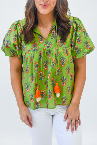 Spring Time Vibes Flower Print Top