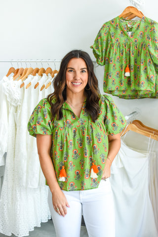 Spring Time Vibes Flower Print Top