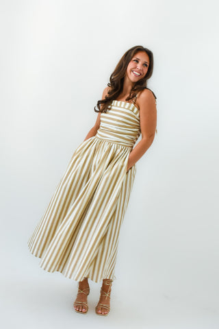 Evelina Ruched Midi Dress