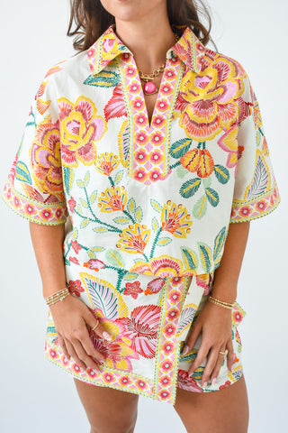 Boom Bloom Floral Wrap Front Skort