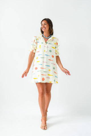 Karlie Multi Fish Pleat Back Dress