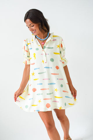 Karlie Multi Fish Pleat Back Dress