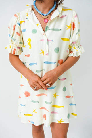 Karlie Multi Fish Pleat Back Dress