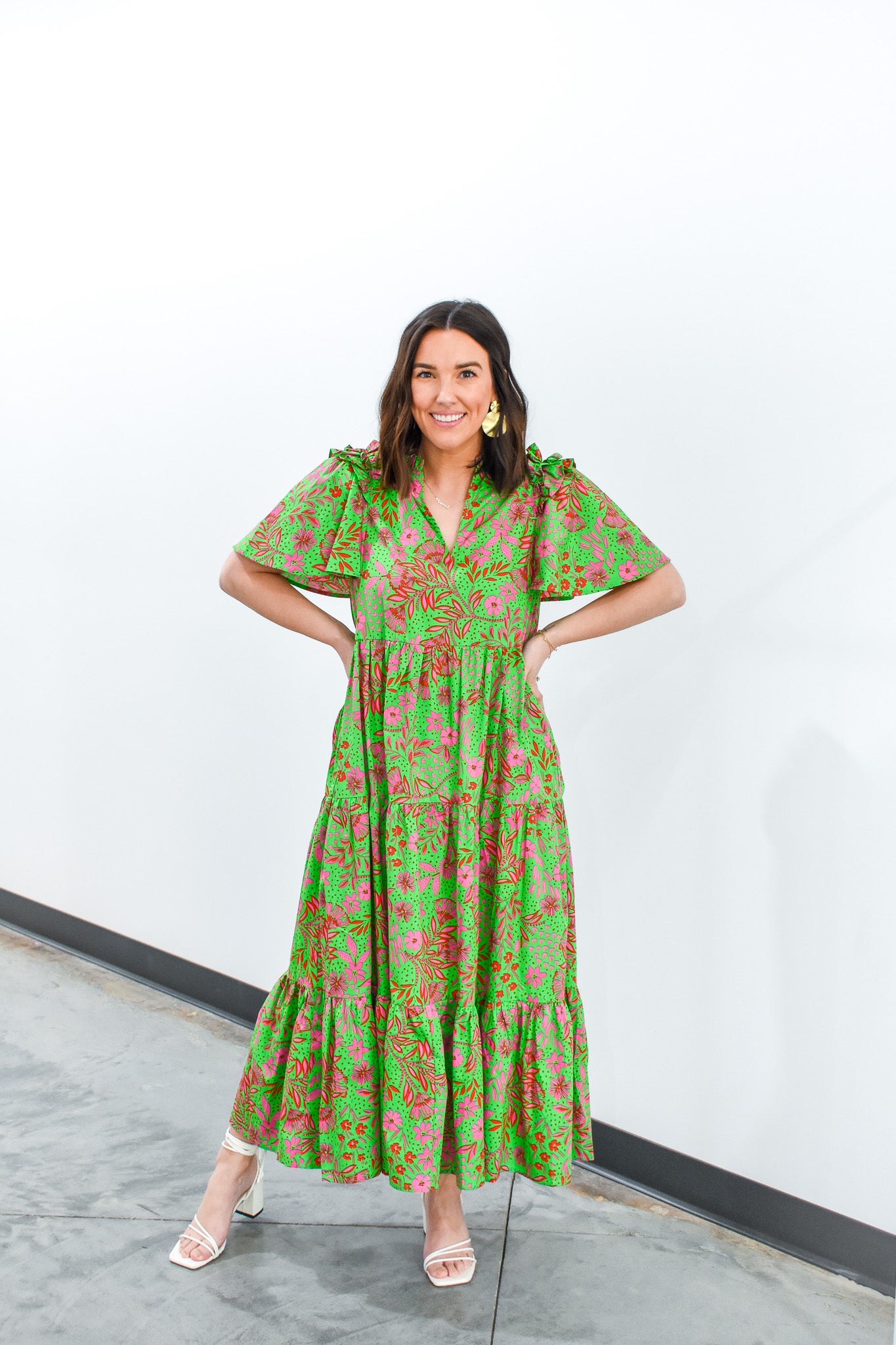 Jade Floral Tiered Shift Midi Dress Maren + Main Boutique Jade Floral Tiered Shift Midi Dress Maren + Main Boutique