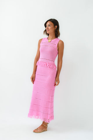 Flirting In Fringe Knit Set