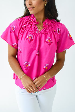 Full Floral Smocked Top