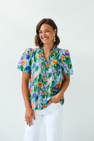 Petals And Promises Ruffle Top