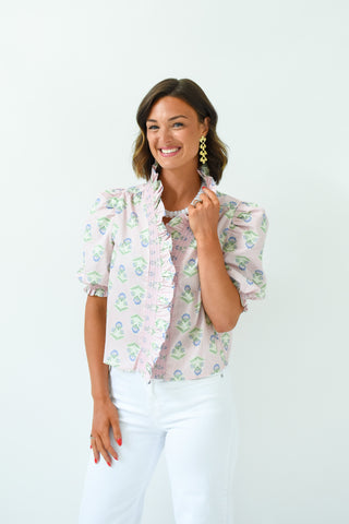 Karlie French Floral Ruffle Top