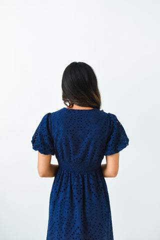 Eyelet It Slide Midi Dress
