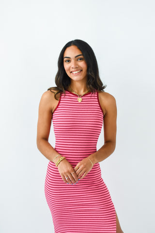 Karlie Stripe Knit Maxi Dress