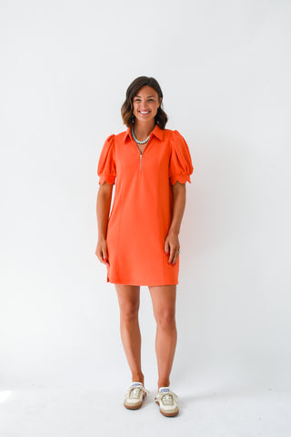 Orange You Stylish Zip Dress