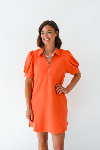 Orange You Stylish Zip Dress