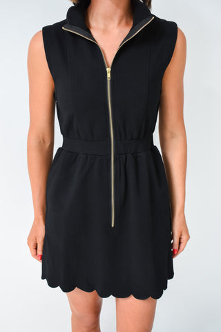 Sassy Scalloped Zip Front Dress
