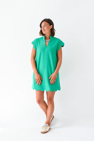 Feeling Lucky Scalloped Dress