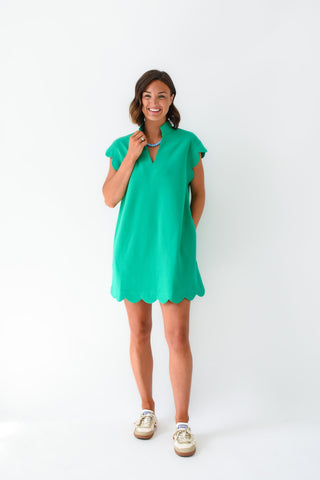 Feeling Lucky Scalloped Dress