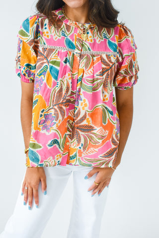 Pink Paradise Floral Top