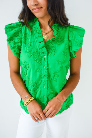 Freshly Picked Floral Button Up Top