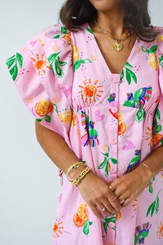 Karlie Toucan Fruit Ruffle Dress