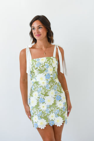 Oopsie Daisy Crochet Mini Dress
