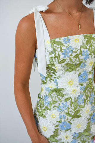 Oopsie Daisy Crochet Mini Dress