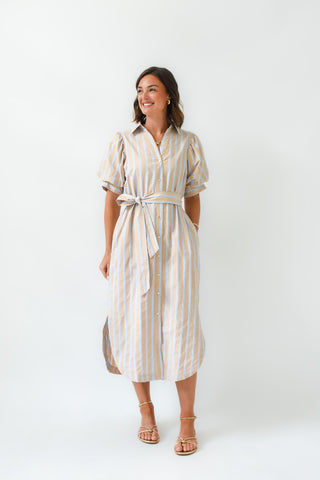 Sand And Sea Striped Midi