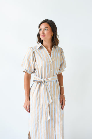 Sand And Sea Striped Midi
