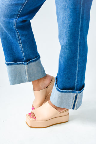 Flying Monkey 90's High Rise Cuffed Flare Jeans