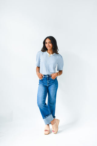 Flying Monkey 90's High Rise Cuffed Flare Jeans