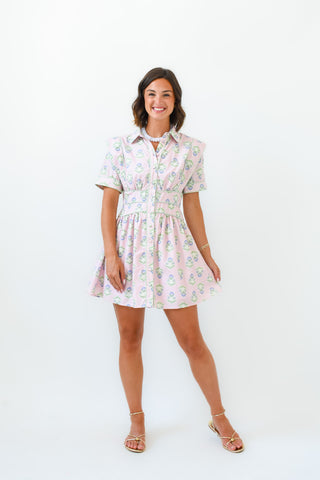 Karlie French Floral Shirt Dress