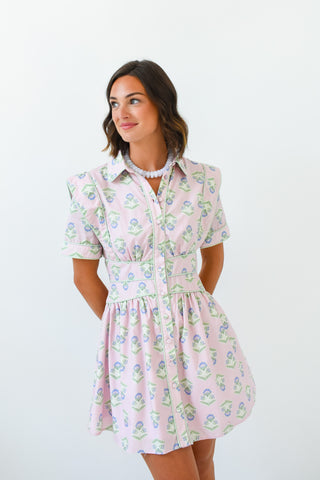 Karlie French Floral Shirt Dress