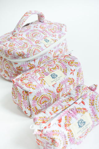 Dahlia Quilted Cosmetic Bag Medium