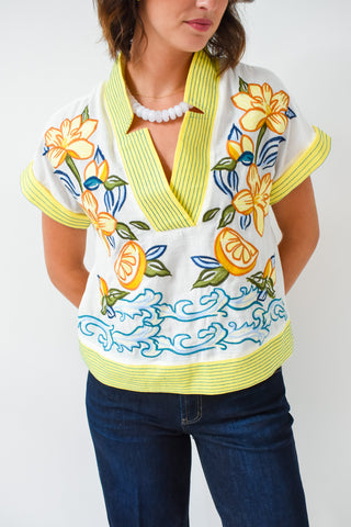 A Zest For Life Embroidered Top