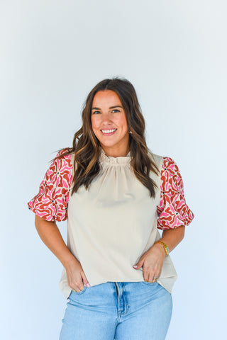 Embrace The Vibe Printed Sleeves Top