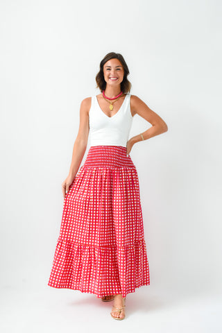 M+M Southern Sunset Smocked Skirt