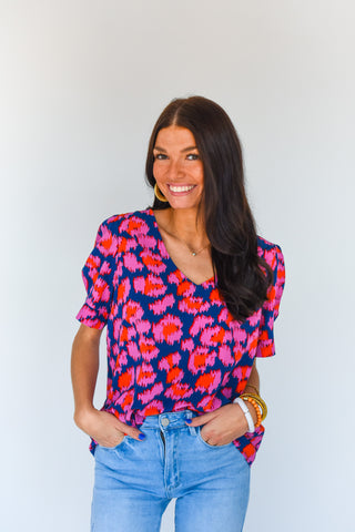 Fancy Like Printed V-Neck Top