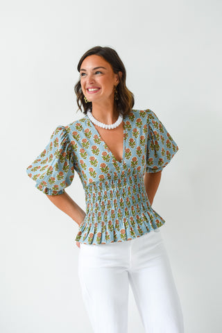 M+M Vintage Bloom Smocked Top