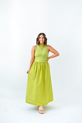 Karlie Solid Mock Maxi Dress