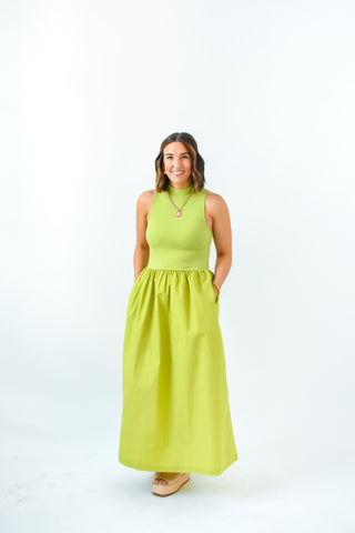 Karlie Solid Mock Maxi Dress